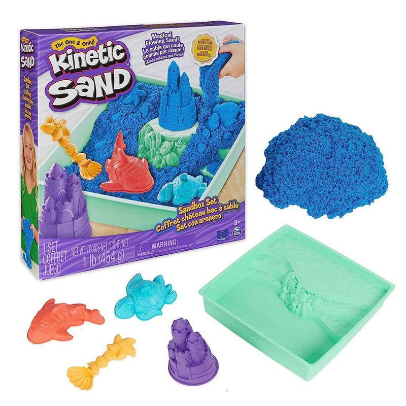 Kinetic Sand Set con Arenero Azul
