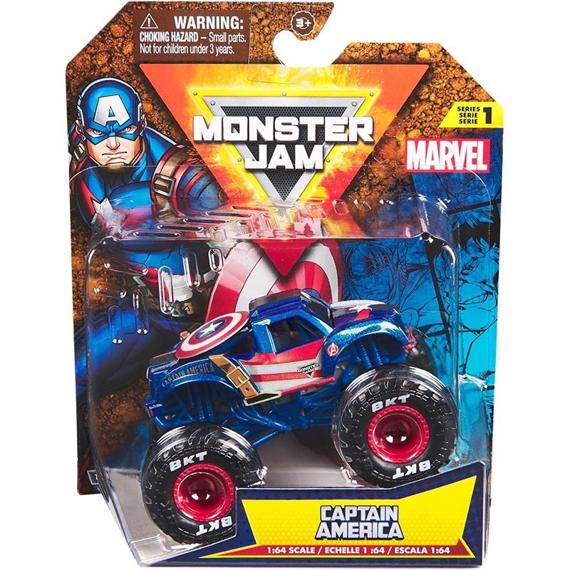 Monster Jam Vehículo Marvel Capitán América 1:64 - Imagen 1