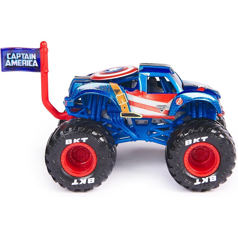 Monster Jam Vehículo Marvel Capitán América 1:64 - Imagen 