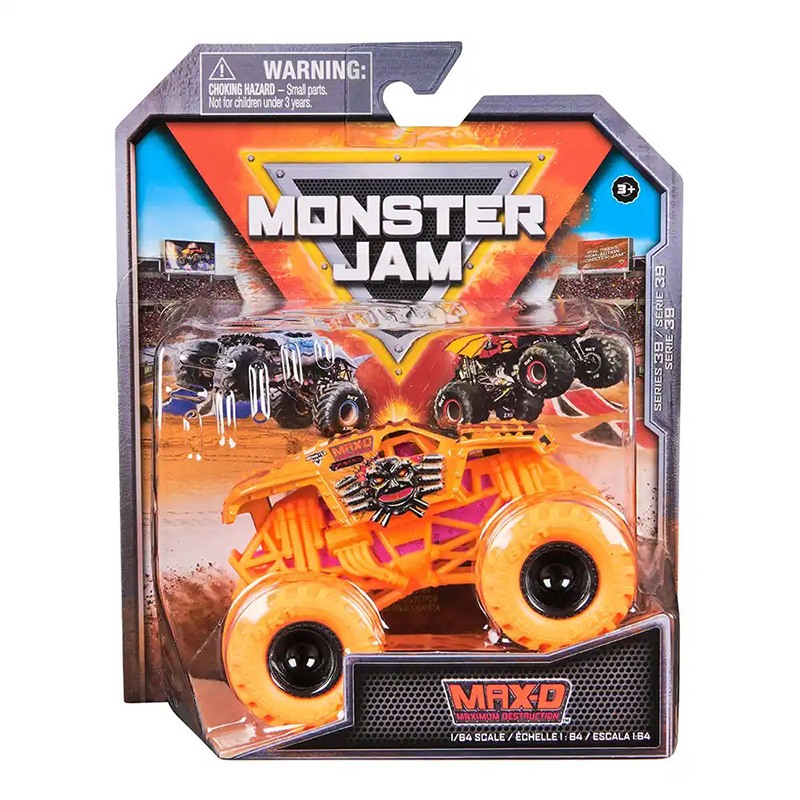 Monster Jam Vehículo Max-D Naranja 1:64