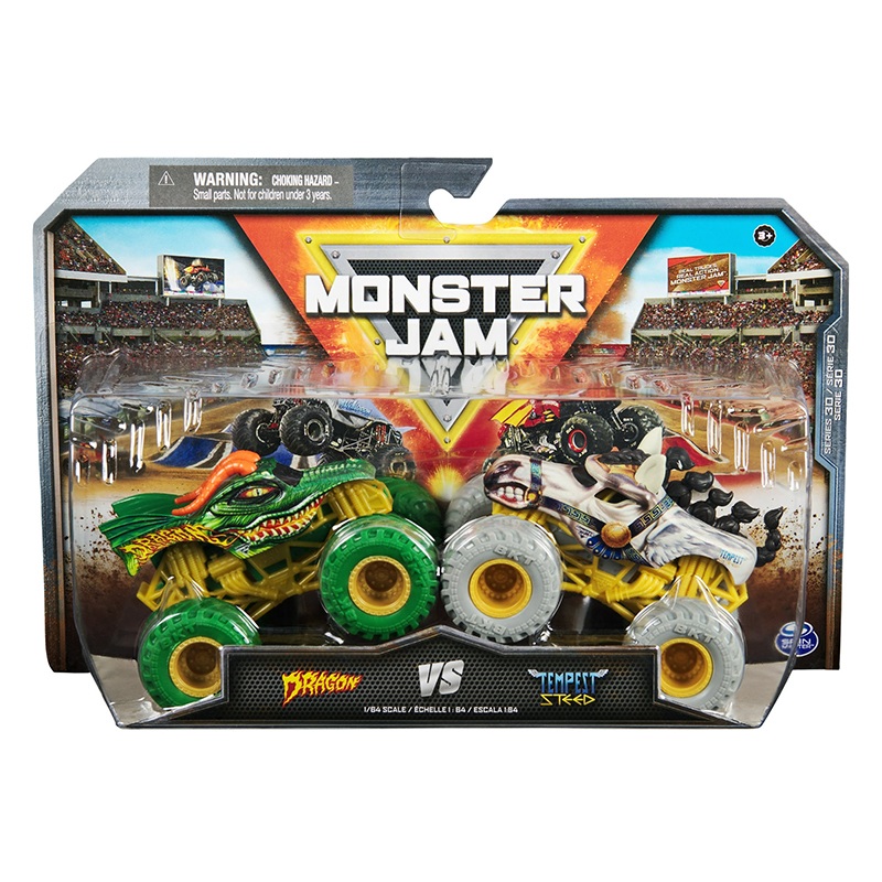 Monster Jam Vehículo Dragon vs Tempest Steed 1:64