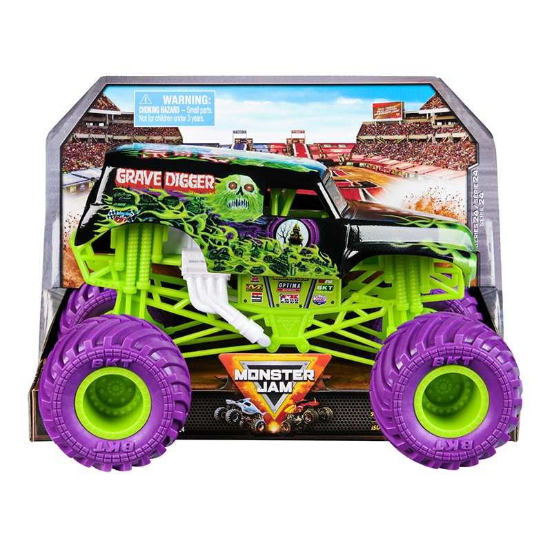 Monster Jam Vehículo Grave Digger Ruedas Lila 1:24