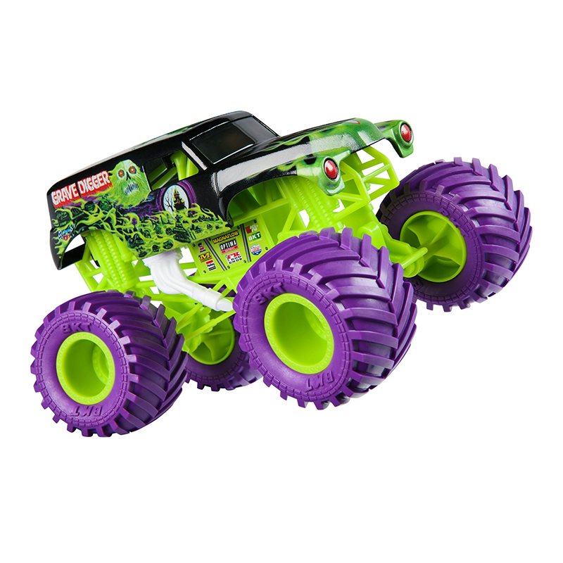 Monster Jam Vehículo Grave Digger Ruedas Lila 1:24 - Imagen 1