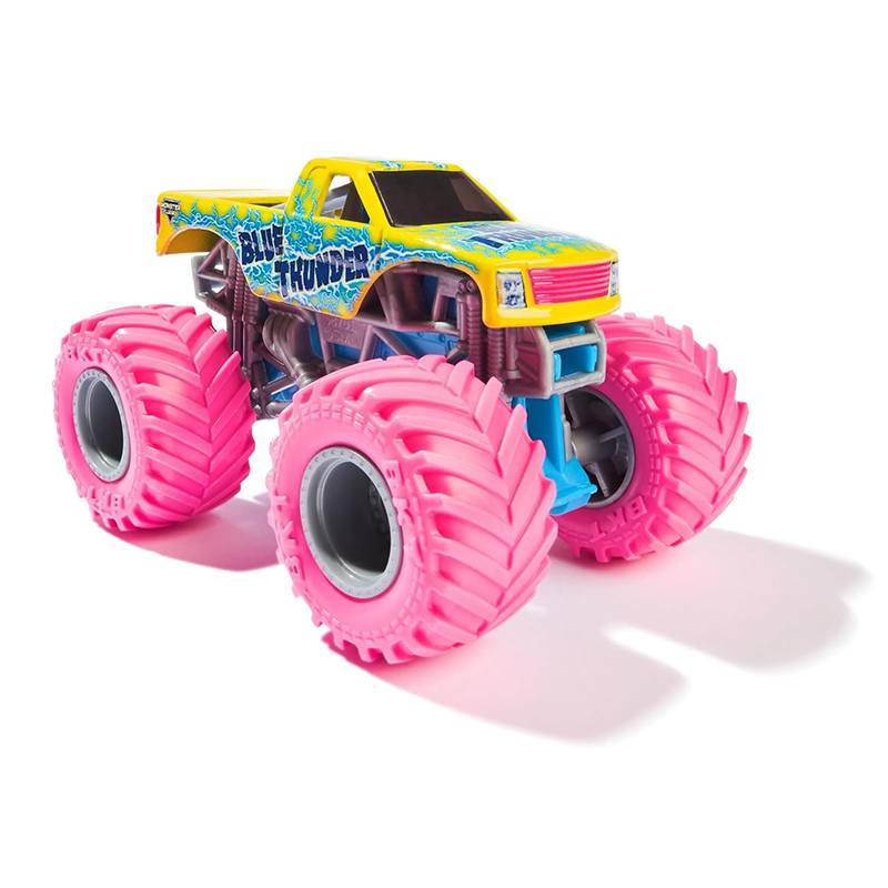 Monster Jam Vehículo Blue Thunder Ruedas Rosas 1:64 - Imagen 1