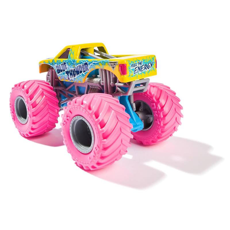 Monster Jam Vehículo Blue Thunder Ruedas Rosas 1:64 - Imagen 2