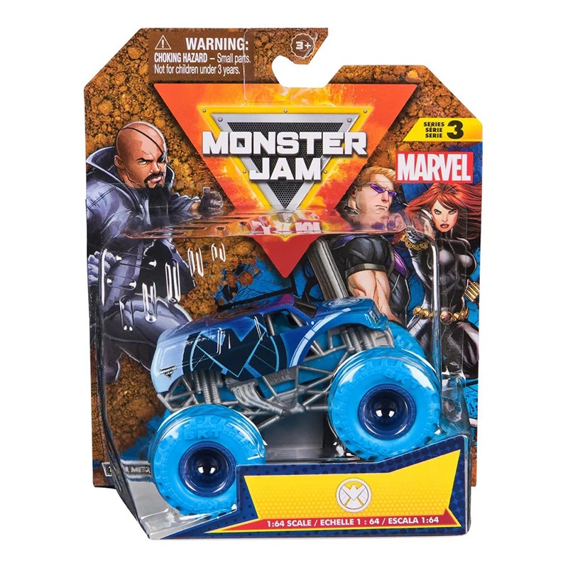 Monster Jam Vehículo Marvel S.H.I.E.D. Azul 1:64