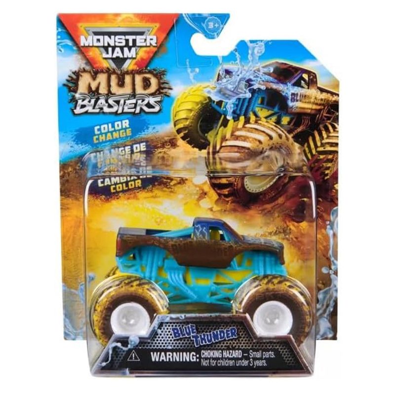 Monster Jam Vehículo Mud Blasters Color Change Blue Thunder