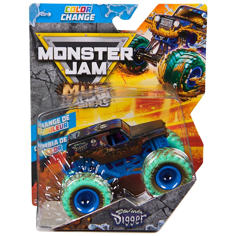 Monster Jam Mud Blasters Son-uva Digger Mudança de Cor 1:64