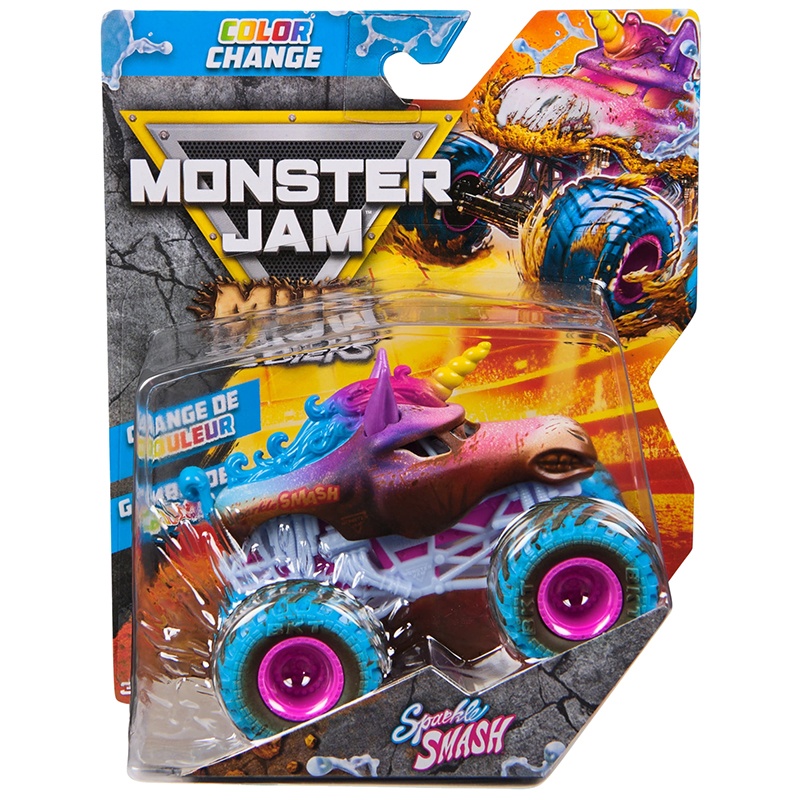Monster Jam Mud Blasters Sparkle Smash Mudança de Cor 1:64