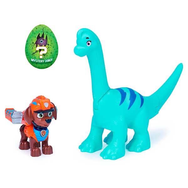 Patrulla Canina Figura Zuma y Brontosaurus Dino Rescue Zuma - Imagen 1