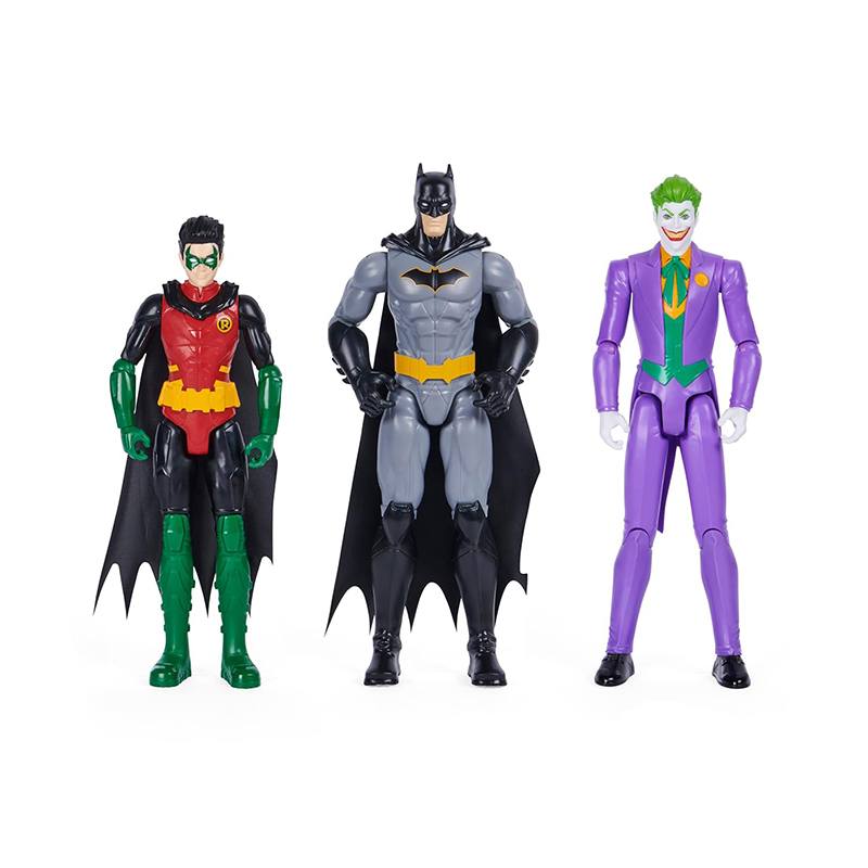 Batman Pack 3 Figuras Batman y Robin vs Joker 30cm - Imagen 1