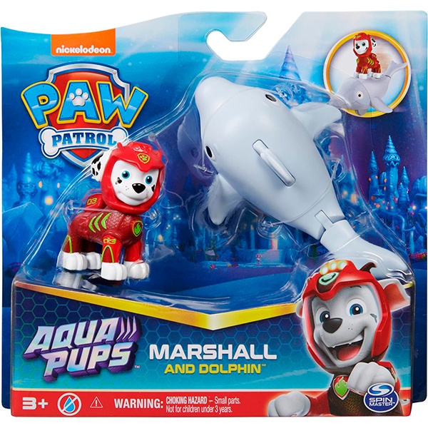 Paw Patrol Marshall y Delfín Aqua Pups - Imagen 1