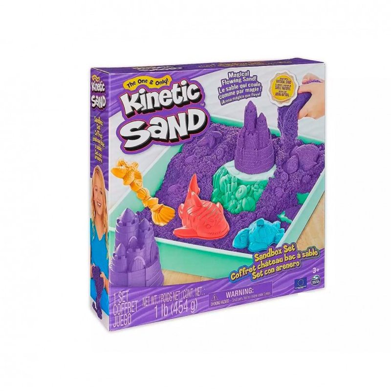 Kinetic Sand Set Arena Morada con Arenero