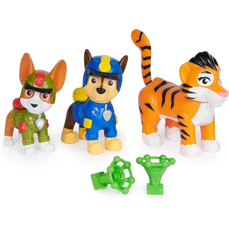 Paw Patrol Pack Figuras Chase Tracker y Tiger Jungle Pups - Imagen 1