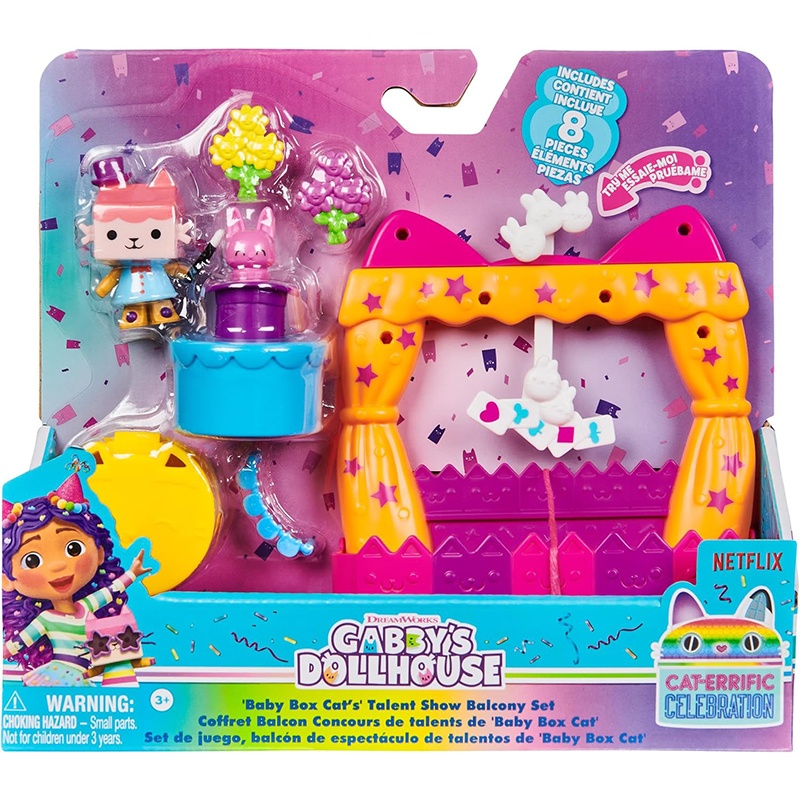 Gabby's Dollhouse Conjunto Varanda Show Baby Box Cat - Imagem 1