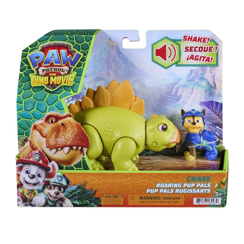 Patrulla Canina Dino Movie Figura Chase con Dinosaurio