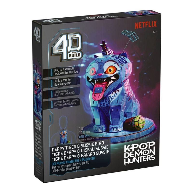 K-POP Demon Hunters - Puzzle 4D Build Tigre Derpy y Pájaro Sussie 25cm
