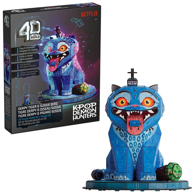 K-POP Demon Hunters - Puzzle 4D Build Tigre Derpy y Pájaro Sussie 25cm - Imagen 1