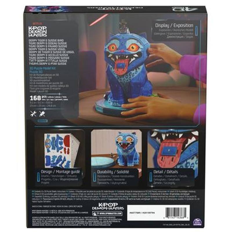 K-POP Demon Hunters - Puzzle 4D Build Tigre Derpy y Pájaro Sussie 25cm - Imagen 6