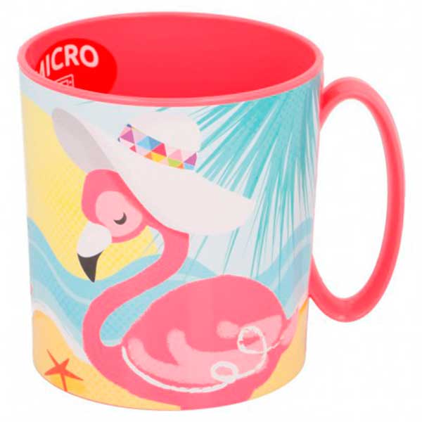 Caneca Infantil Microondas 350ml Flamingos - Imagem 1