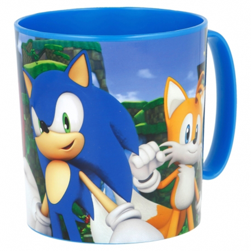 Sonic Caneca infantil de plástico para micro-ondas 390ml