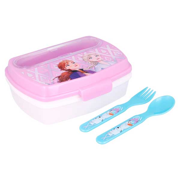 Frozen II Sandwichera Rectangular con Cubiertos