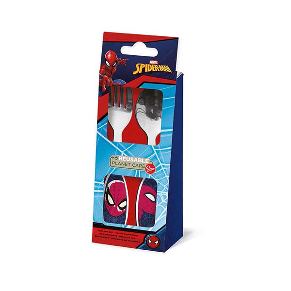 Spiderman Set 2 Cubiertos Metálicos