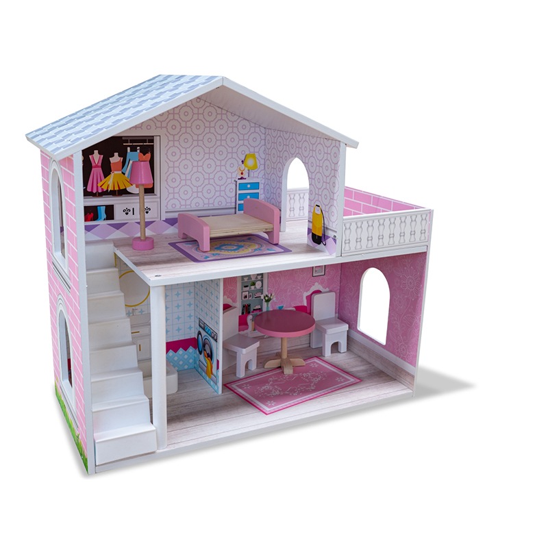 Casa de muñecas de madera con accesorios - Imagen 1