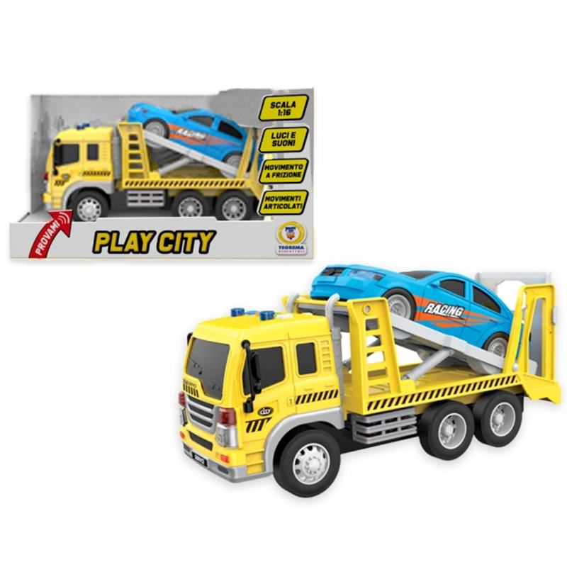 Camión Transpora Coches con luces y sonidos 1:16