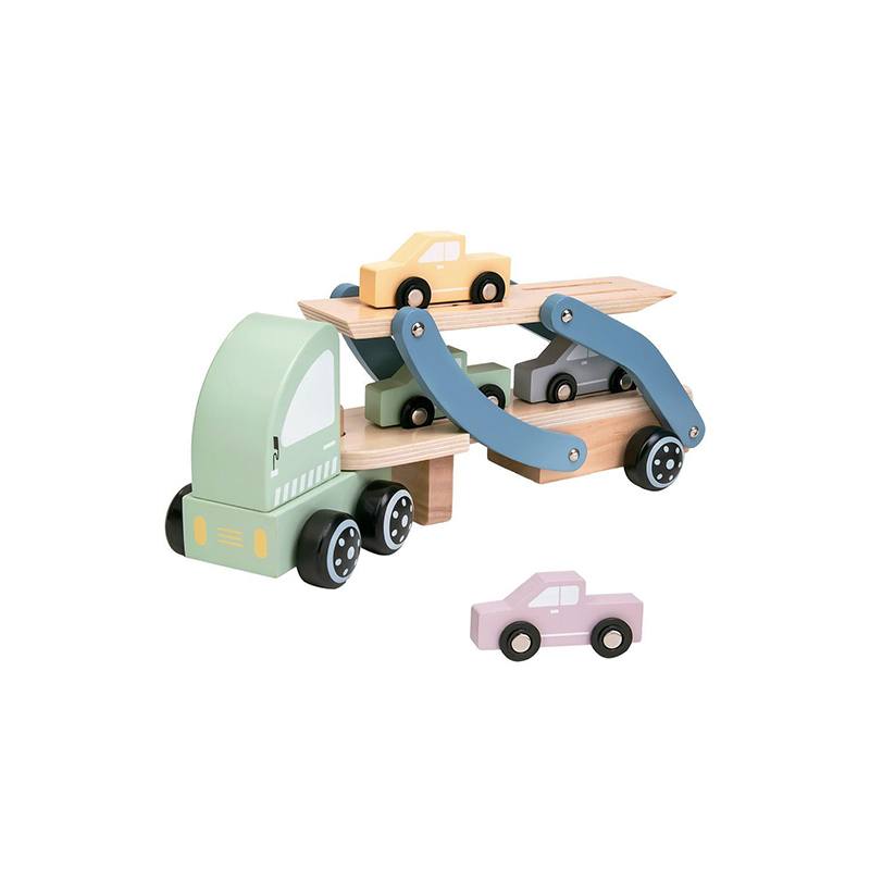 Camión Remolque Extensible de Madera con Coches