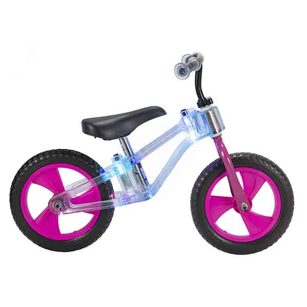 Bicicleta Infantil Balance Bike 12 Polegadas Rosa-Luzes - Imagem 1