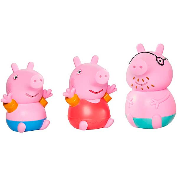 Porquinha Peppa 3 Figuras Banheiro Papa Pig - Imagem 1