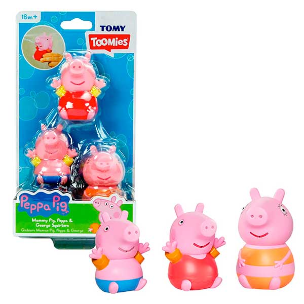 Peppa Pig 3 Figuras Baño Mama Pig - Imagen 1