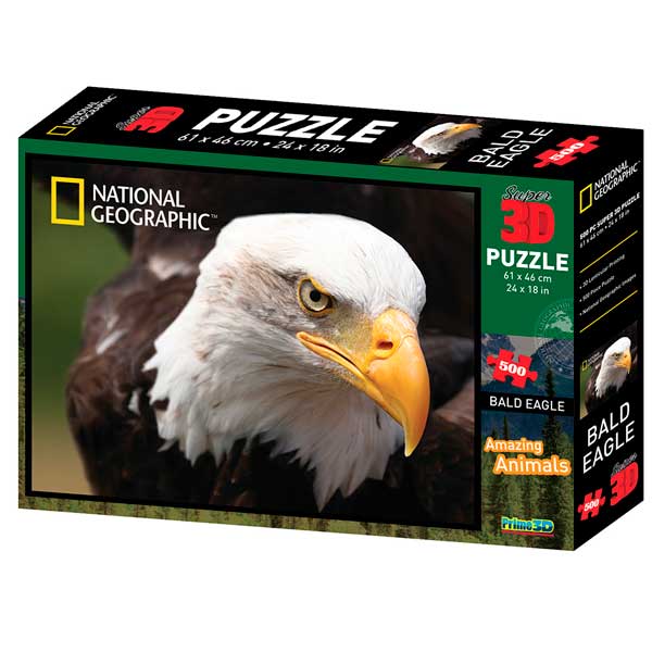 National Geographic Prime 3D Puzzle 500p Águila - Imagen 1