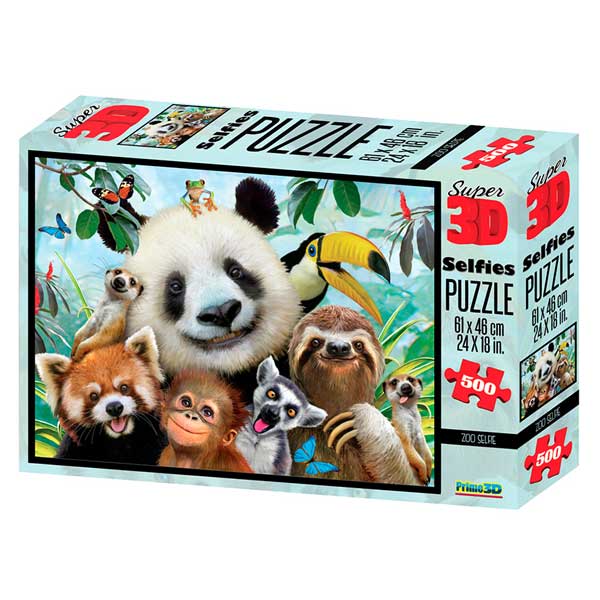 Prime 3D Puzzle 500p Selfie Jardim Zoológico - Imagem 1