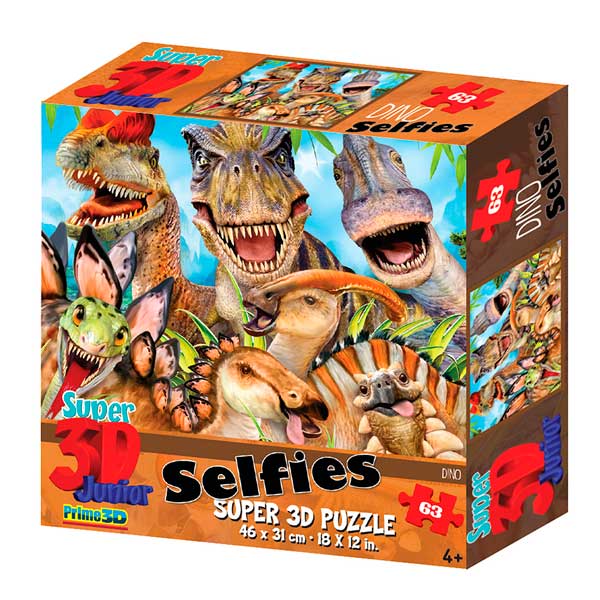 Prime 3D Puzzle 63p Selfie Dinos - Imagen 1