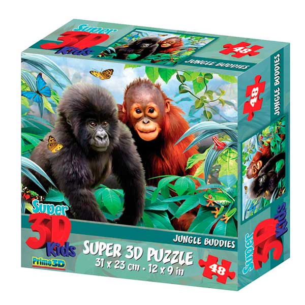 Prime 3D Puzzle 48p Gorilas - Imagen 1