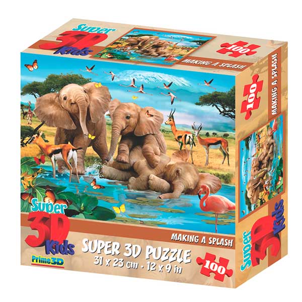 Prime 3D Puzzle 100p Elefantes - Imagem 1