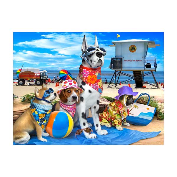 Prime 3D Puzzle 48p Perros en la Playa - Imagen 1