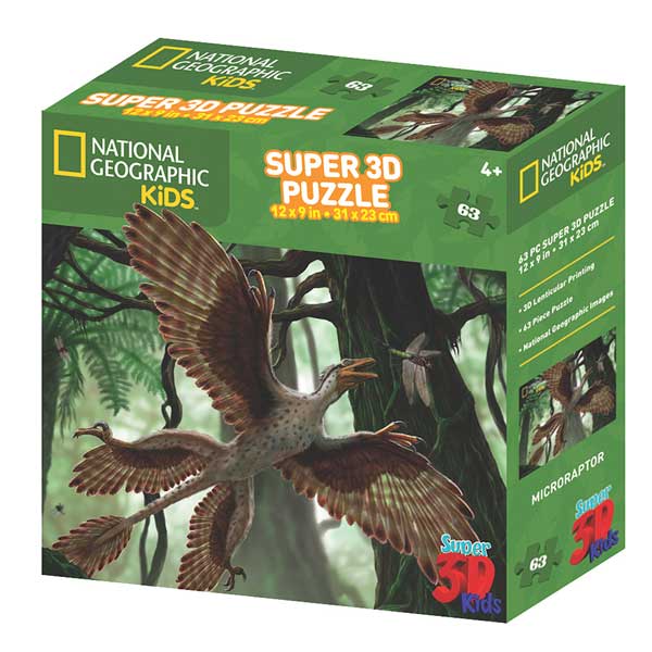 National Geographic Prime 3D Puzzle 63p Microraptor - Imagem 1