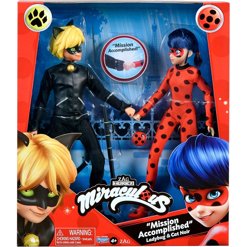 Miraculous Ladybug Pack Ladybug y Cat Noir 25cm | JOGUIBA
