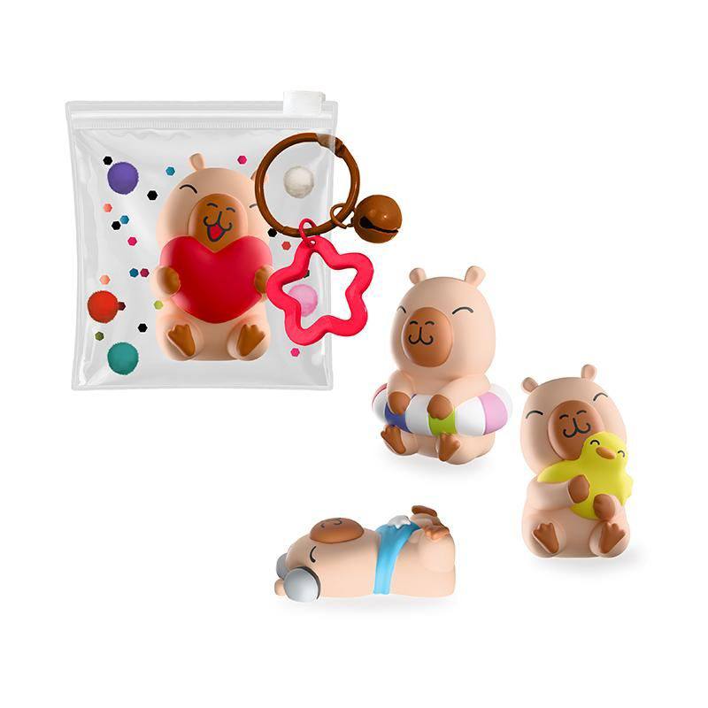 Mini Capibara Squishy com Porta-chaves - Imagem 1