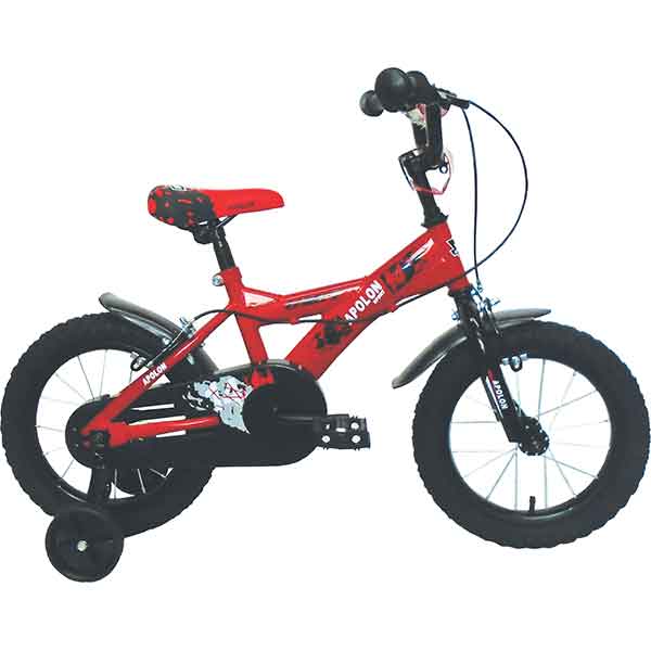 Bicicleta Infantil Apolon Roja Casco 14 Pulgadas - Imagen 1