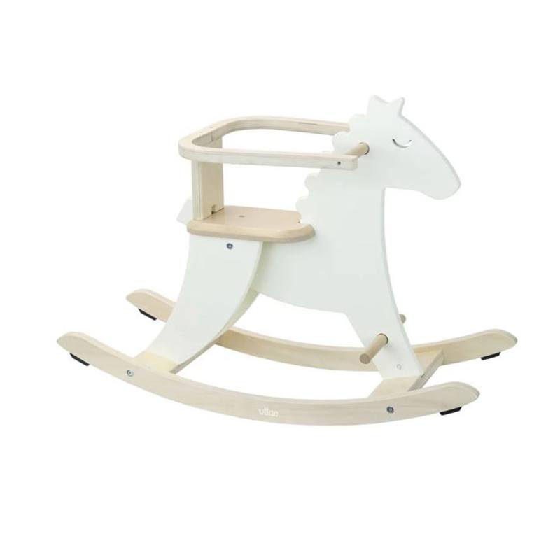 Caballo Balancín Blanco de Madera