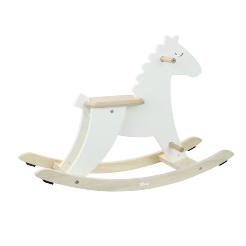 Caballo Balancín Blanco de Madera - Imagen 1