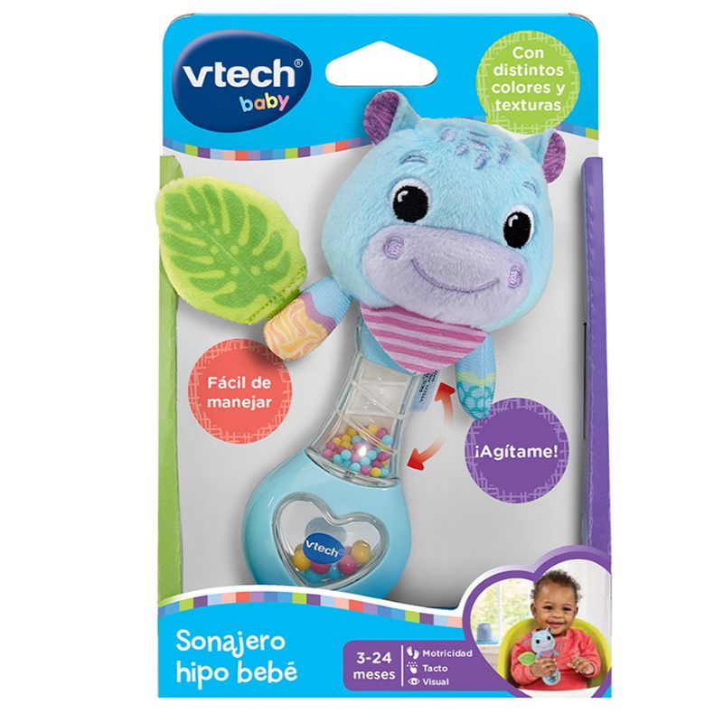 Chocalho de Pelúcia Hipopótamo Bebé - Imagem 3