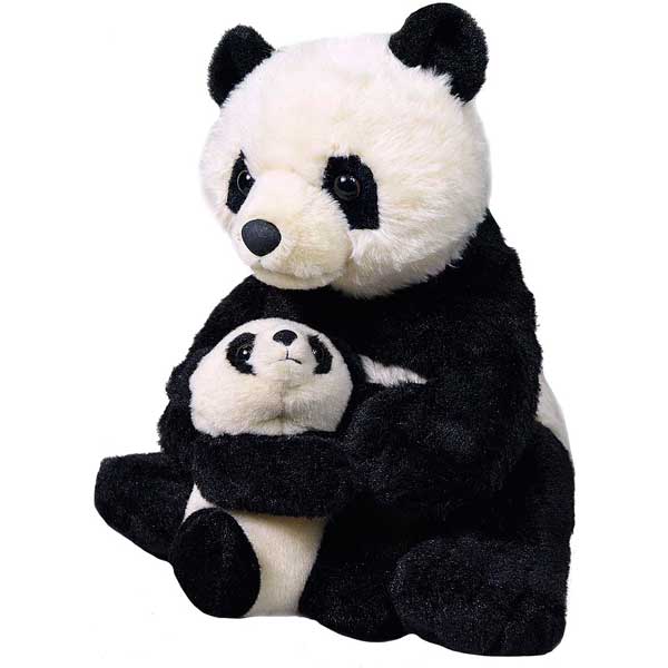Peluche Mamá y Bebé Oso Panda 30 cm - Imagen 1