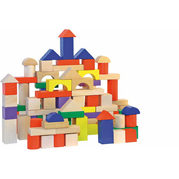 Caja Construcción 100 bloques Madera - Imagen 1