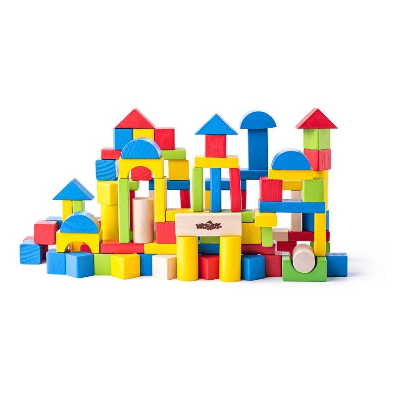 Cubo de Piezas de Madera 100 piezas