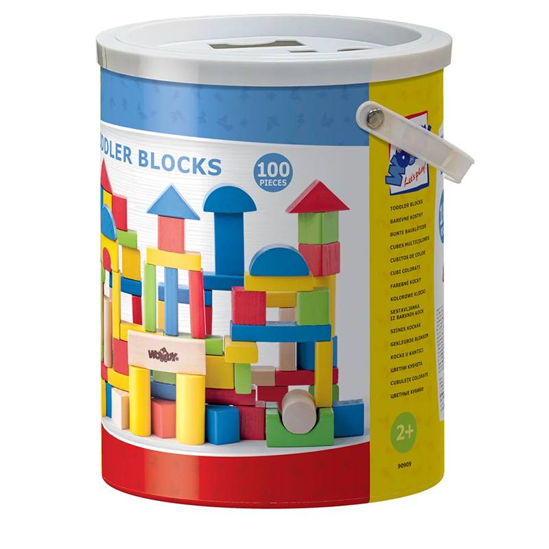 Cubo de Piezas de Madera 100 piezas - Imagen 1